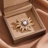 Sonnenblumen-Form Brosche für Damen, Strasssteine eingelegte Brosche für Kleid, Mantel, Schal, Vielseitiges Broschen-Accessoire für Mutter, Hochzeit