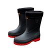 Waterproof Shoes Men's Rain Shoes Fashion Medium Tube Thickened Warm Rubber Shoes Work Non-slip Fishing Kitchen Rain Boots