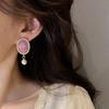 French Style Geometric Earrings High End Luxury Pearl Head Portrait Earrings Artistic Retro Round Shape Women Elegent Jewelry