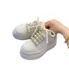 Fashion Hot Sale 2024 White Shoes Women Lace Up Pu Leather Wedges High Heel Shoes Female Breathable Chunky Platform Fashion Sneakers