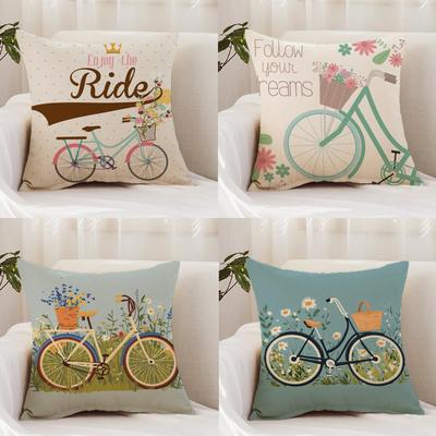 Country Flower Bicycle Cushion Cover Premium Comfort Reversible Pillow Cover - Dual - Use Design for Home & Car
