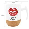 Pair of Espresso Gift for Wedding Set of with Cork Love-KANKEI Mugs, Weddings, Mr. & Mrs., Anniversary, 300ml, 2, White,