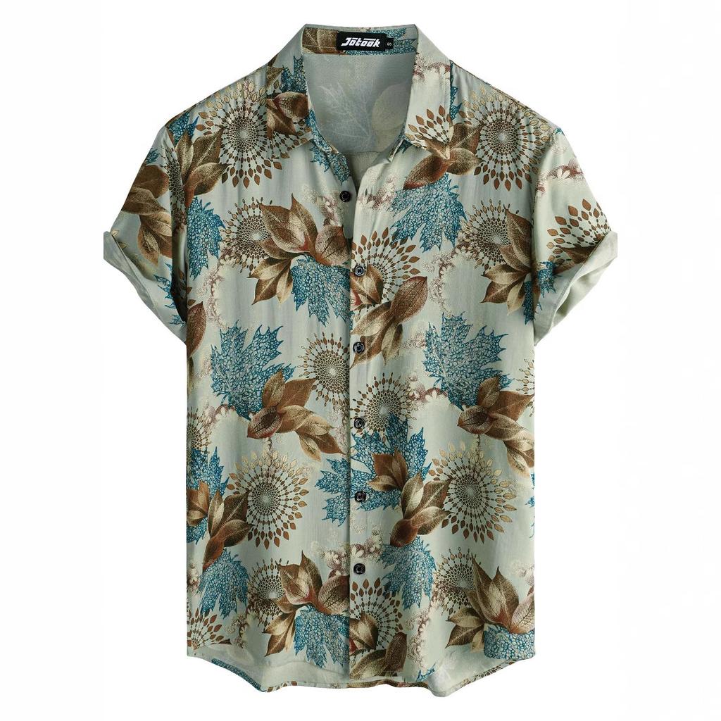 Men's Fashion Short Sleeve Shirts Summer Casual Tops Beach Party Vacation Shirts Outdoor Men's and Women's Shirt