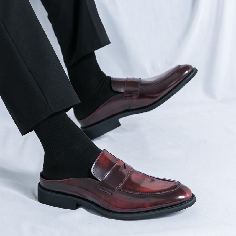 Designové pantofle Luxusní polobotky pro muže Ležérní pantofle Pánské sandály Pantofle Mules Nazouváky Kožené boty Mules Kancelářské boty