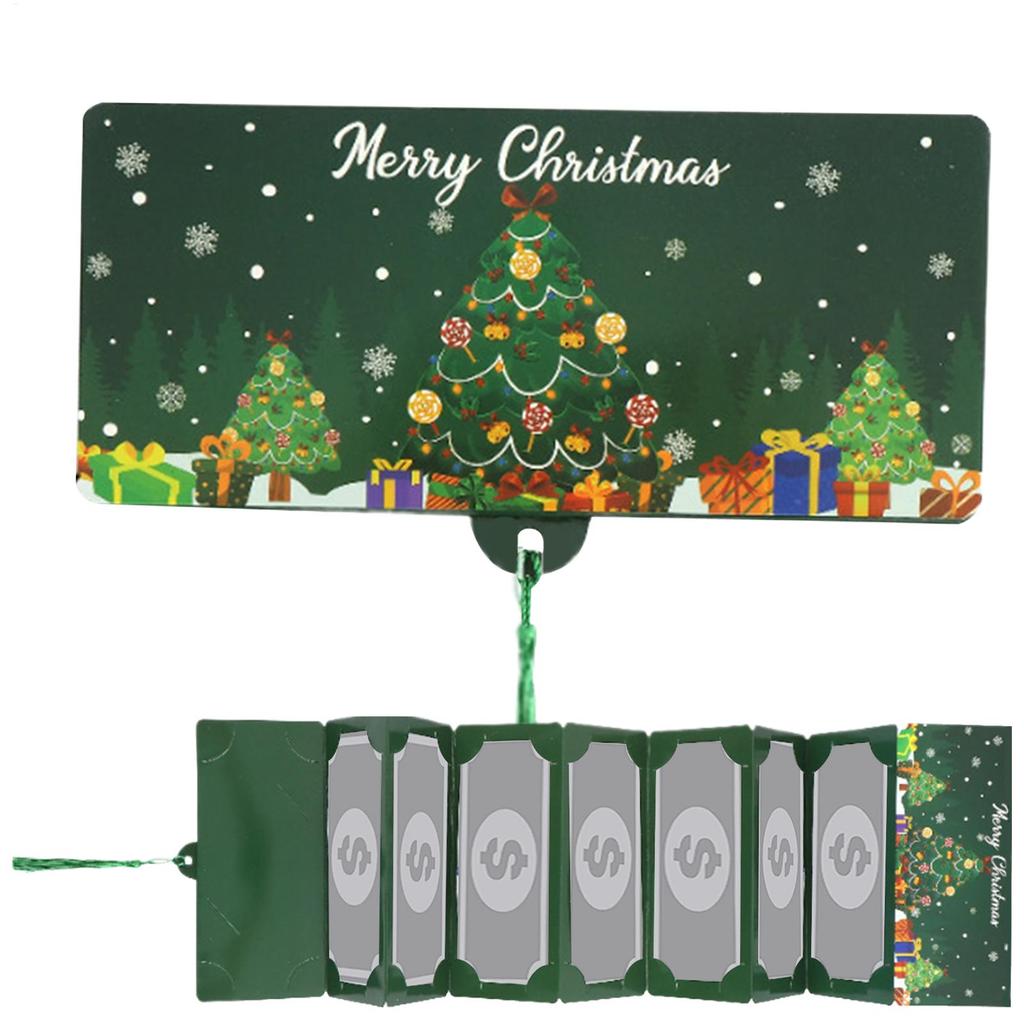 Santa Claus Christmas Money Card Envelope Red Lucky Festive Foldable Cards With Tassle Folding Money Holder Party Favor for Kids