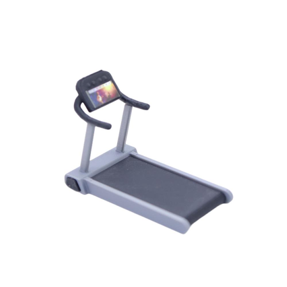 Серое оборудование для фитнеса в кукольном домике, модель сцены 1/12, креативная беговая дорожка для кукольного домика, игрушка treadmill