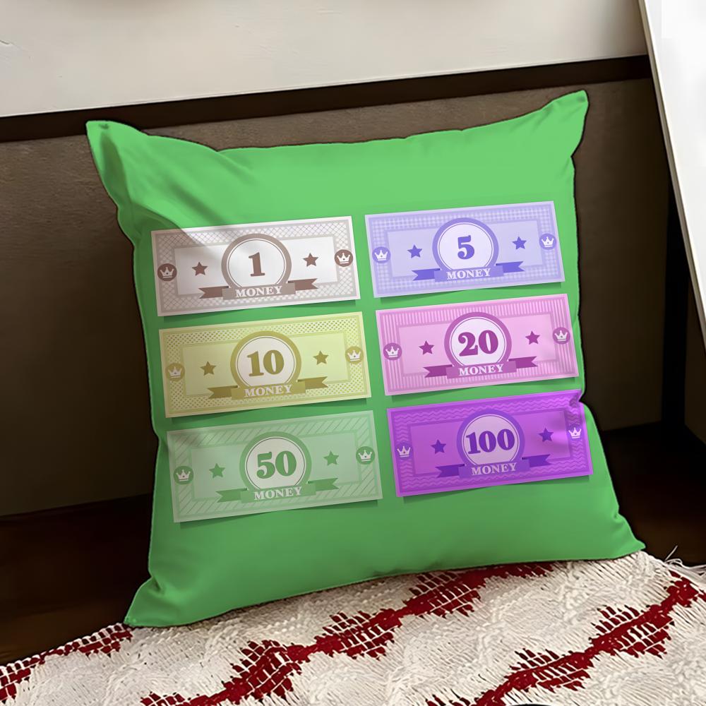 play money Cushion Cover Reversible Soft Durable Pillow Cover Home Car MultiScene Use for Daily Comfort
