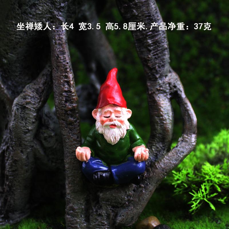 Funny Garden Gnomes, Yoga Dwarf Garden Ornaments, Fairy Garden Gnome Accessories Miniature Decorations