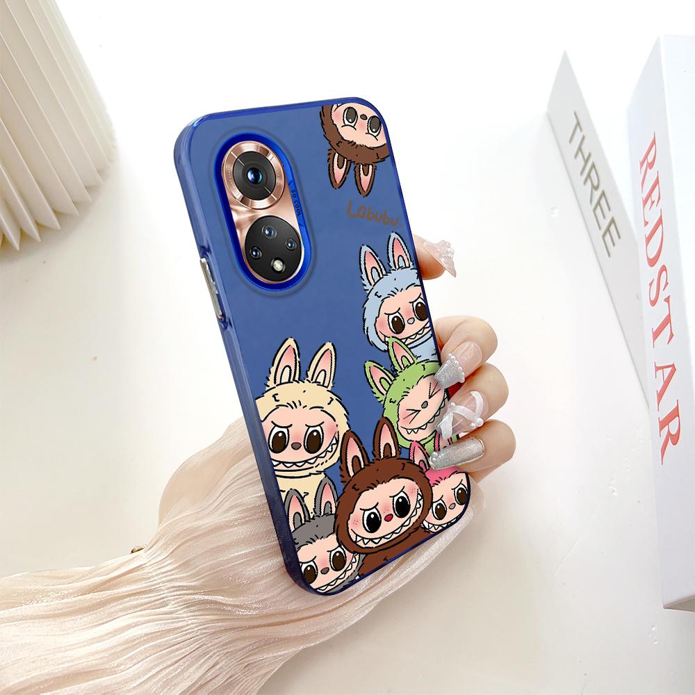 

Раскрашенный узор, разноцветный, серебристый, двусторонний твердый корпус, противоударный противоударный чехол для телефона для Huawei Honor Infinix Tecno iPhone Honor X8A синий