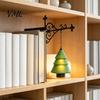 Battery Operated Bookshelf Lamp Christmas Lamp, Nook Light with Warm LED Nightlight, 3D Printed Shade, Unique Reading Corner Lighting Vintage