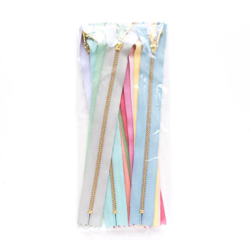 Nippon Chuko YKK Ball Nuance Zipper, Color, 20cm, Gold, 12-Color Set, 3G20-N12MIX