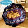 Custom Name Umbrella West-Ham Crest Umbrella 8-Frame for Travel, Camping, Casual Lightweight Portable, Essential for Family Gifts