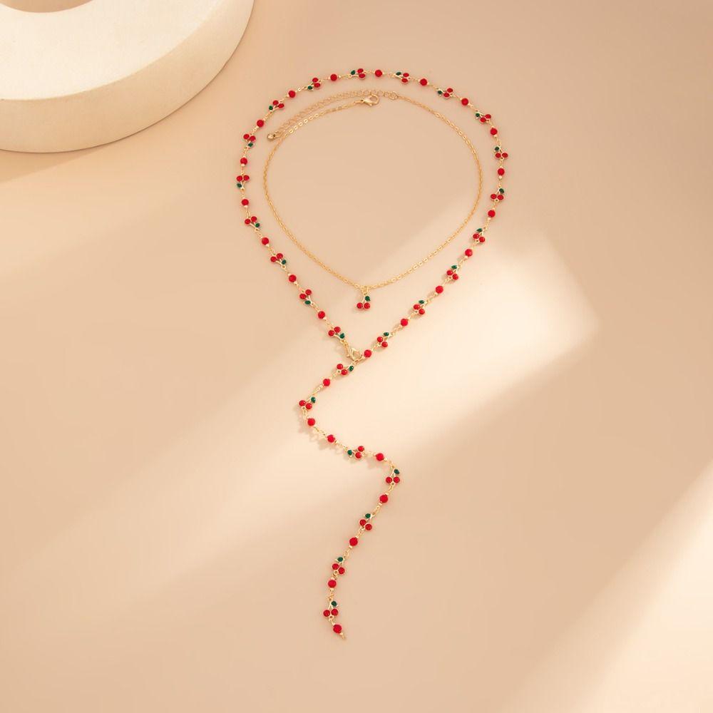 Copper Crystal Necklace Silver Clavicle Chain Unique Sweater Chain  Party Jewelry