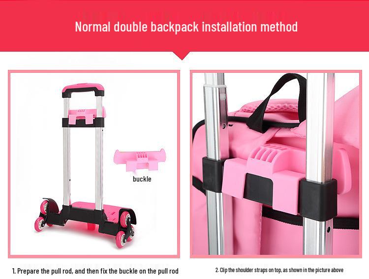 2020 Nový model Šestikolový vozík pro školní tašky pro chlapce a dívky – Design pro stoupání po schodech