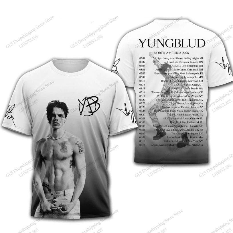New Vintage Rock Band Yungblud World Tour 3d Print Tshirt Unisex Unisex Fashion Plus Size Tops Tee Harajuku Short Sleeve Tshirt Boy
