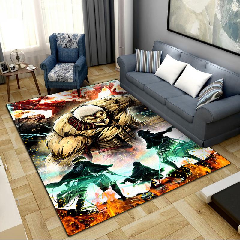 Attack Titan Carpet Rug for Living Room Bedroom Home Sofa Decoration,Kids Play Non-slip Floor Mat