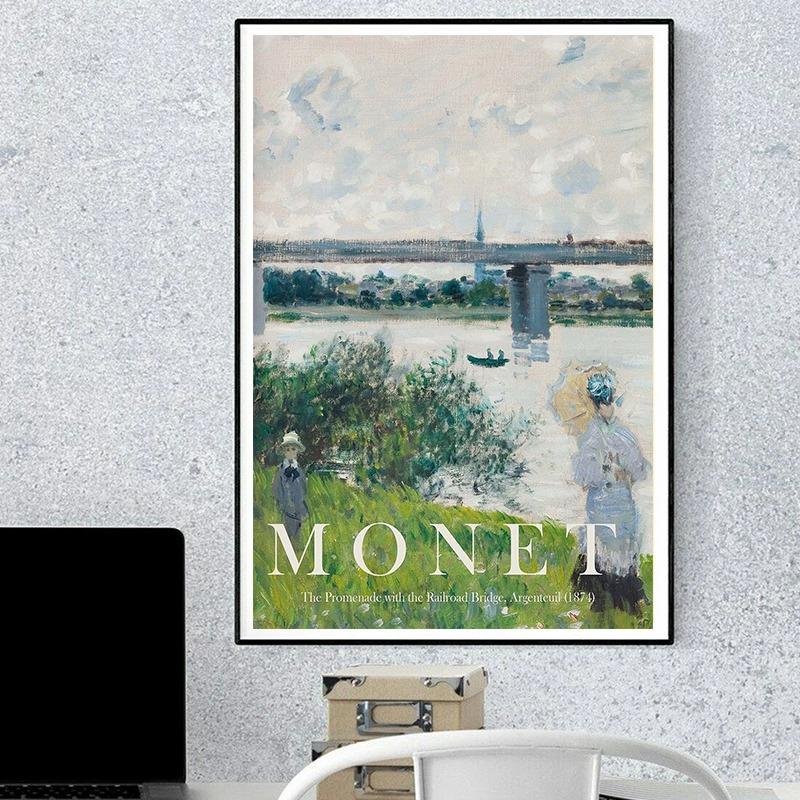 Claude Monet Famous Artist Classic Masterpiece Collection Poster Canvas Painting Wall Art Picture for Room Home Office Decor