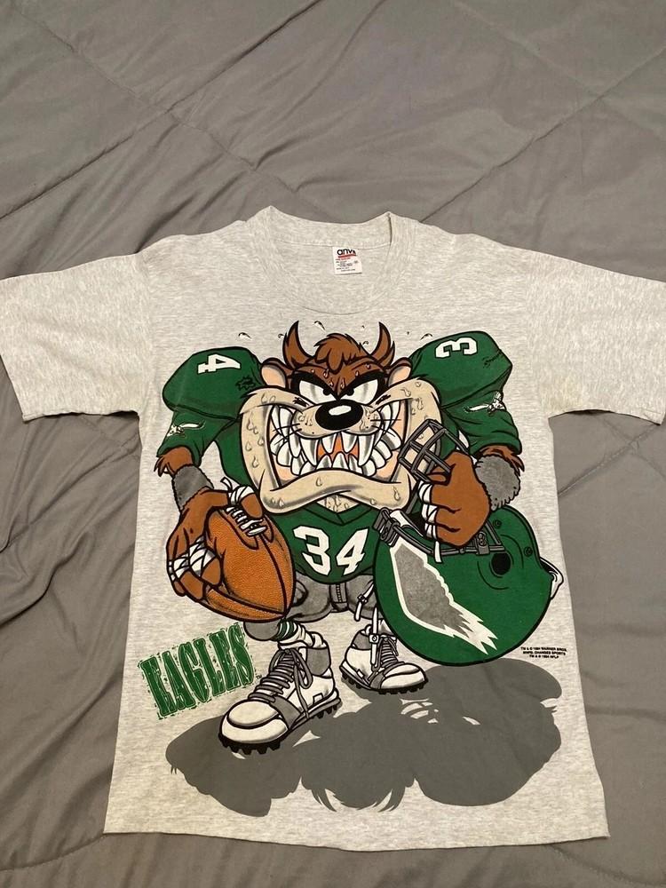 Футболка с коротким рукавом Philadelphia Eagles Taz Looney Tunes, пепельного цвета, размеры S-5XL, унисекс S