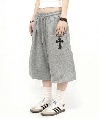 Damiswi Gothic Cross Wide Bermuda Shorts_Gray