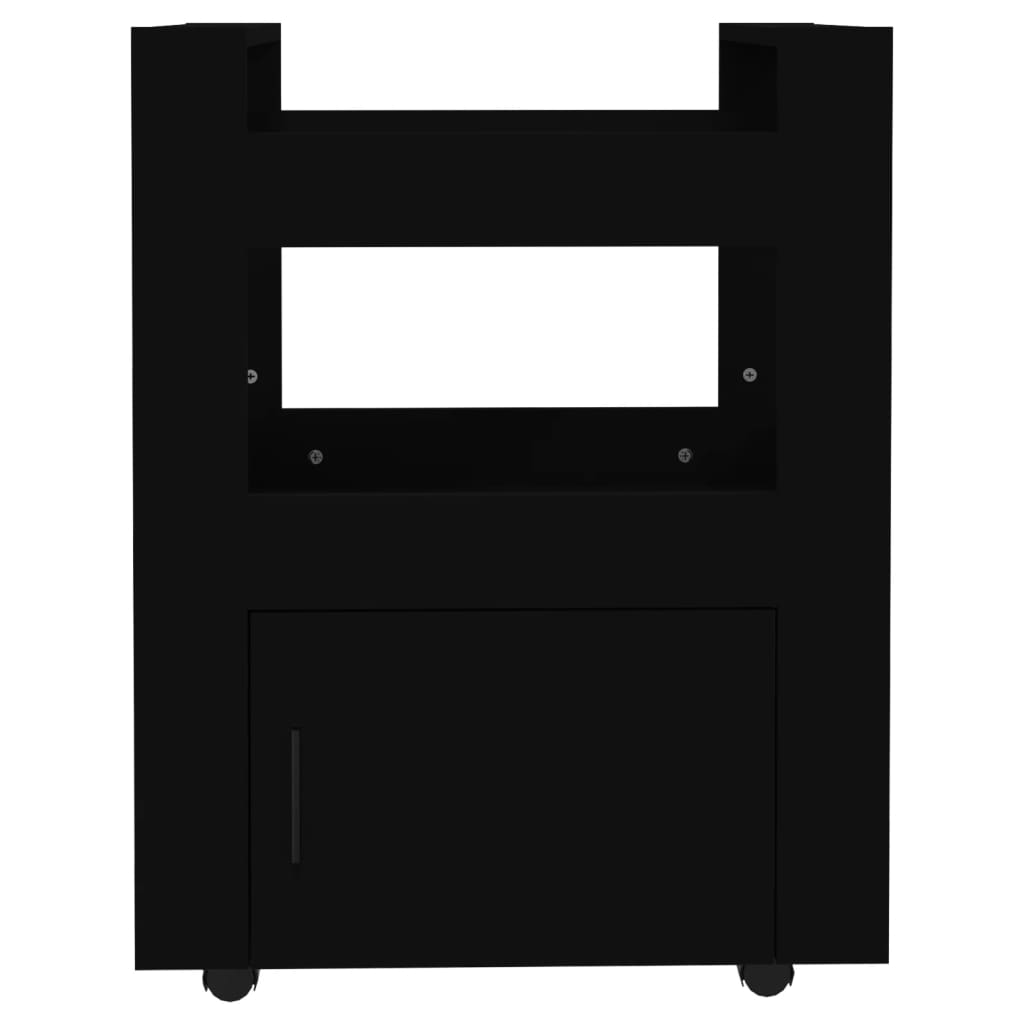 Kitchen Trolley Black 60 X 45 X 80 Cm Engineered Wood