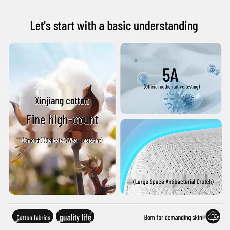 LangSha Men's Antibacterial Cotton Boxer Briefs 4-Pack