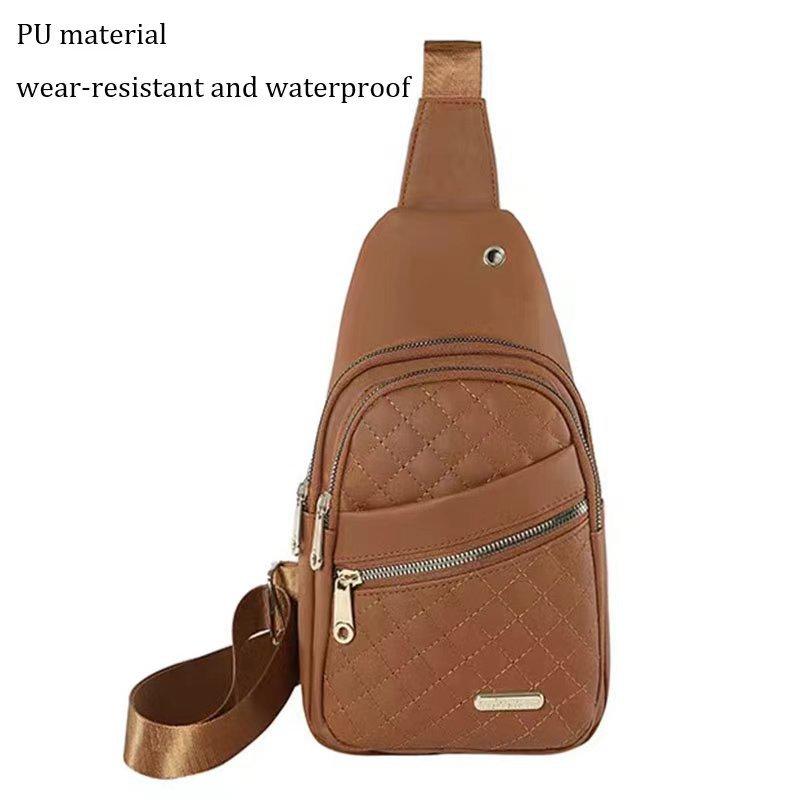 Women's Embroidered Nylon Chest Bag, Unisex Crossbody Sling Pack, Lightweight Travel Hiking Bag