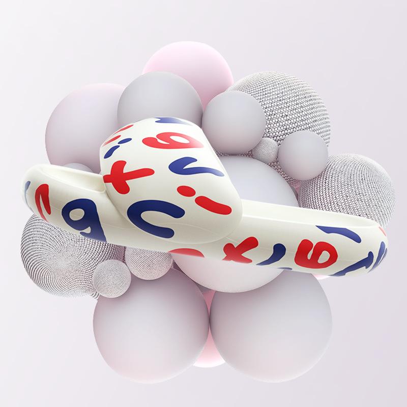 

[Clearance] Alphabet bread cool slippers are soft, comfortable, non-slip, wear-resistant and non-smelly men s and women s slippers. 40-41