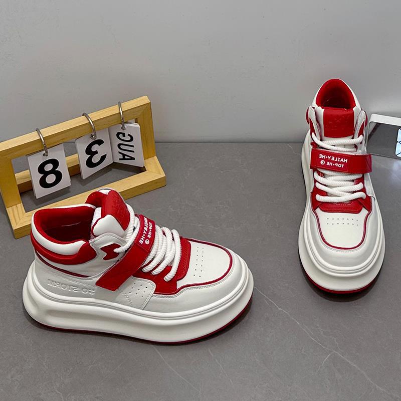 Fashion Casual Autumn and Winter Board Shoes Versatile Velvet Cotton Shoes European High-top Little White Shoes Women's Platform New Sports and