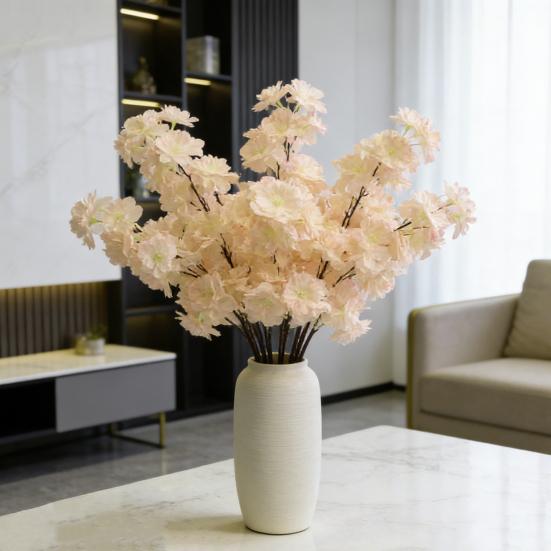 Branches de Cerisier Artificiel 55 cm de Haut Tiges Pêche Fausse Soie Arrangement de Fleurs Artificielles pour Décoration de Table de Maison Mariage