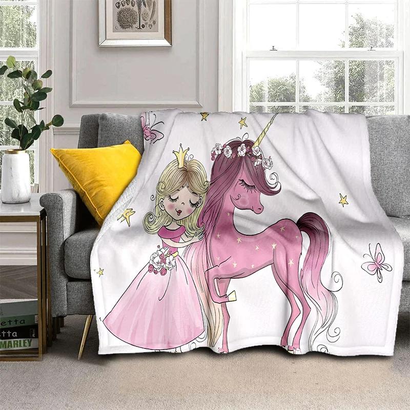 Süßes Ballettmädchen, Ballerina, Fee, Schwan, Einhorn, Cartoon, 3D-Decke, weiche Überwurfdecke für Zuhause, Schlafzimmer, Bett, Sofa, Picknick, Reisen, Kinder