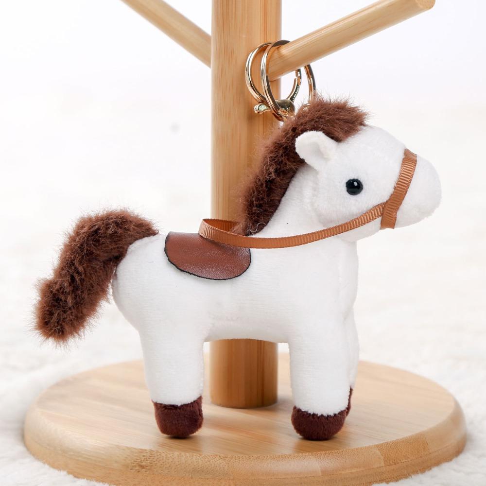 Chinese Style Cartoon Animal Stuffed Doll PP Cotton Chinese Horse Plush Keyring  Birthday Gift
