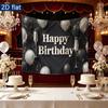 Party Backdrop Balloon Black White Photo Booth Background Front Door Decor