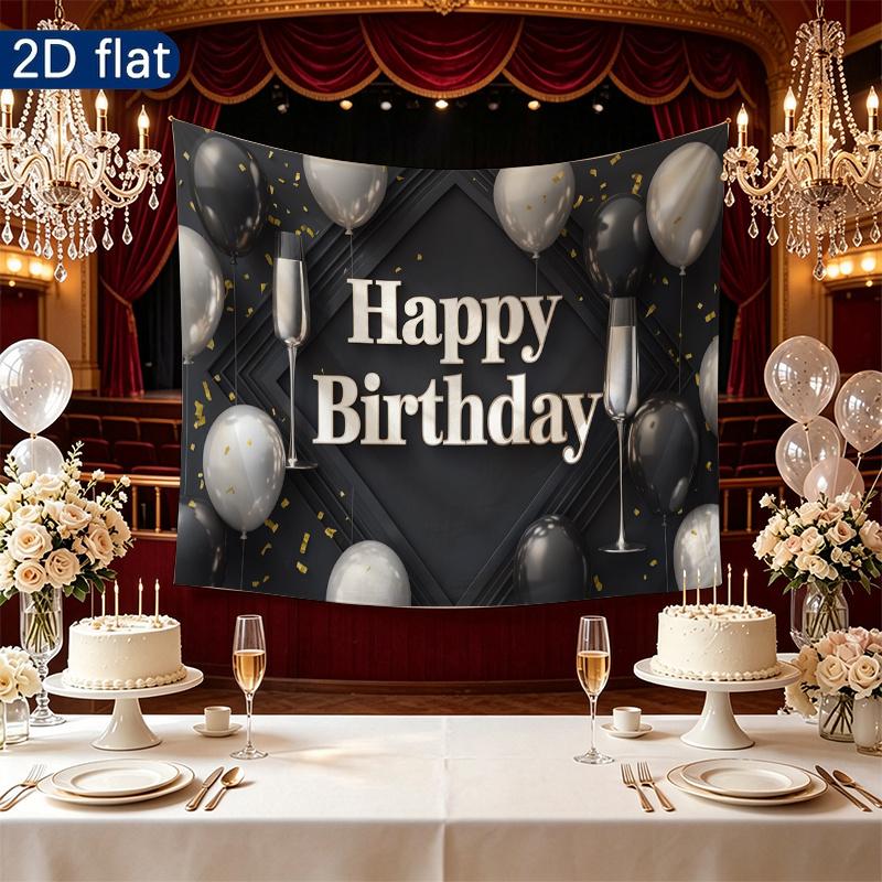 Party Backdrop Balloon Black White Photo Booth Background Front Door Decor