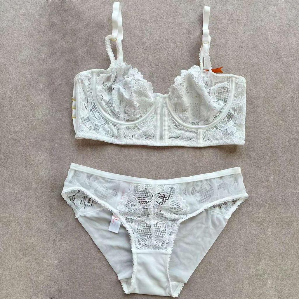 Women’s Ultra Thin Underwear Sets Lace Intimates Push Up Bra Sexy Brief 2 Pieces Set Daily Lingerie