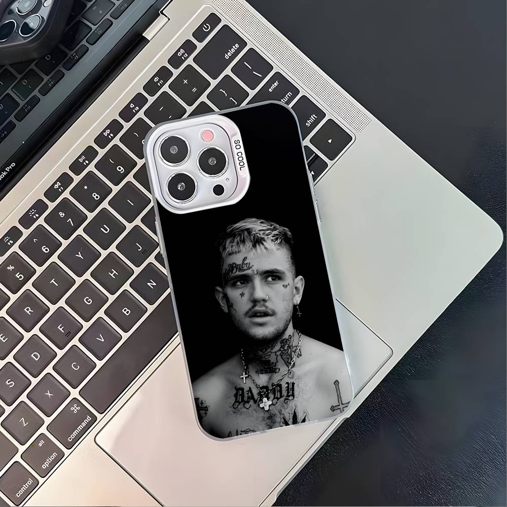 Rapper L-LIL Peep Handyhülle für iPhone 16,15,14,13,12,11,Pro,XS,Max,Plus,Mini,SE4,E Schwarz Matt Stoßfeste Hülle
