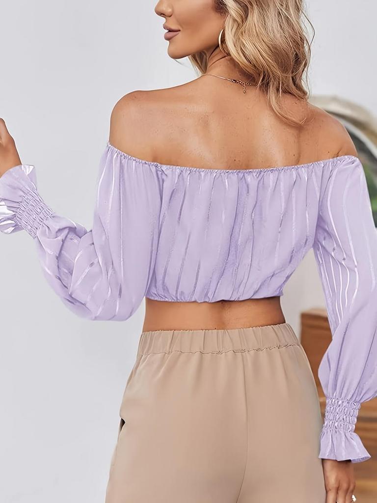 Women's Elegant Off-Shoulder Puff Sleeve Summer Blouse