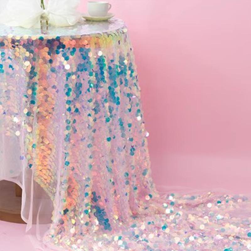 150x50cm Tkanina cekinowa Duże cekiny łuski rybie Siatka Tło do zdjęć na żywo Dekoracja odzieży Materiał do szycia DIY