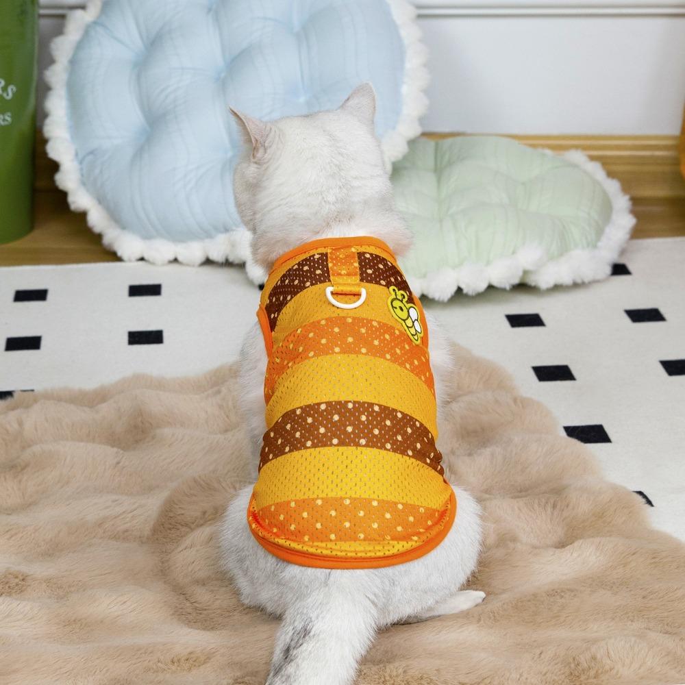 Mesh Dog Vest Bee Pattern Puppy Clothing Lovely Dog T-Shirt  Outdoor