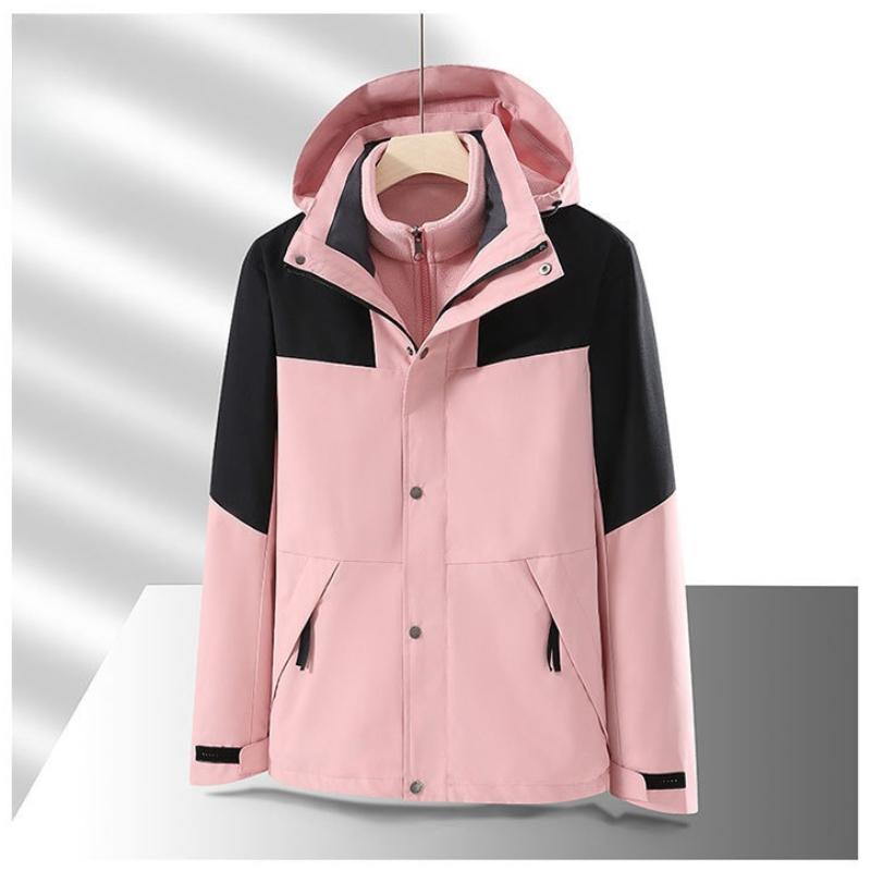 Veste d'extérieur pour couple, deux pièces détachables, automne et hiver, veste trois-en-un coupe-vent et imperméable