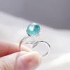 Ladies Adjustable Blue Mermaid Opal Open Rings Jewelry