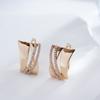 Glossy Big Dangle Earrings For Women  Rose Gold Color With Natural Zircon Retro Ethnic Wedding Fine Daily Jewelry