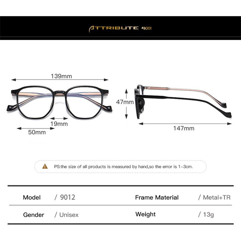 Retro Square Large Frame Myopia Glasses Anti Blue Ray Lightweight Optical Prescription Eyewear for Men Women