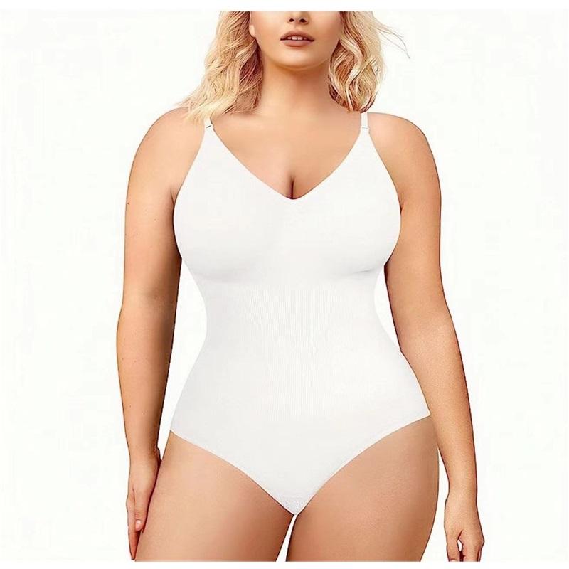 

Европейский и американский послеродовой бесшовный корректирующий боди-комбинезон больших размеров для подтяжки ягодиц, женский боди-шейпер без бретелек для контроля живота XXXL белый