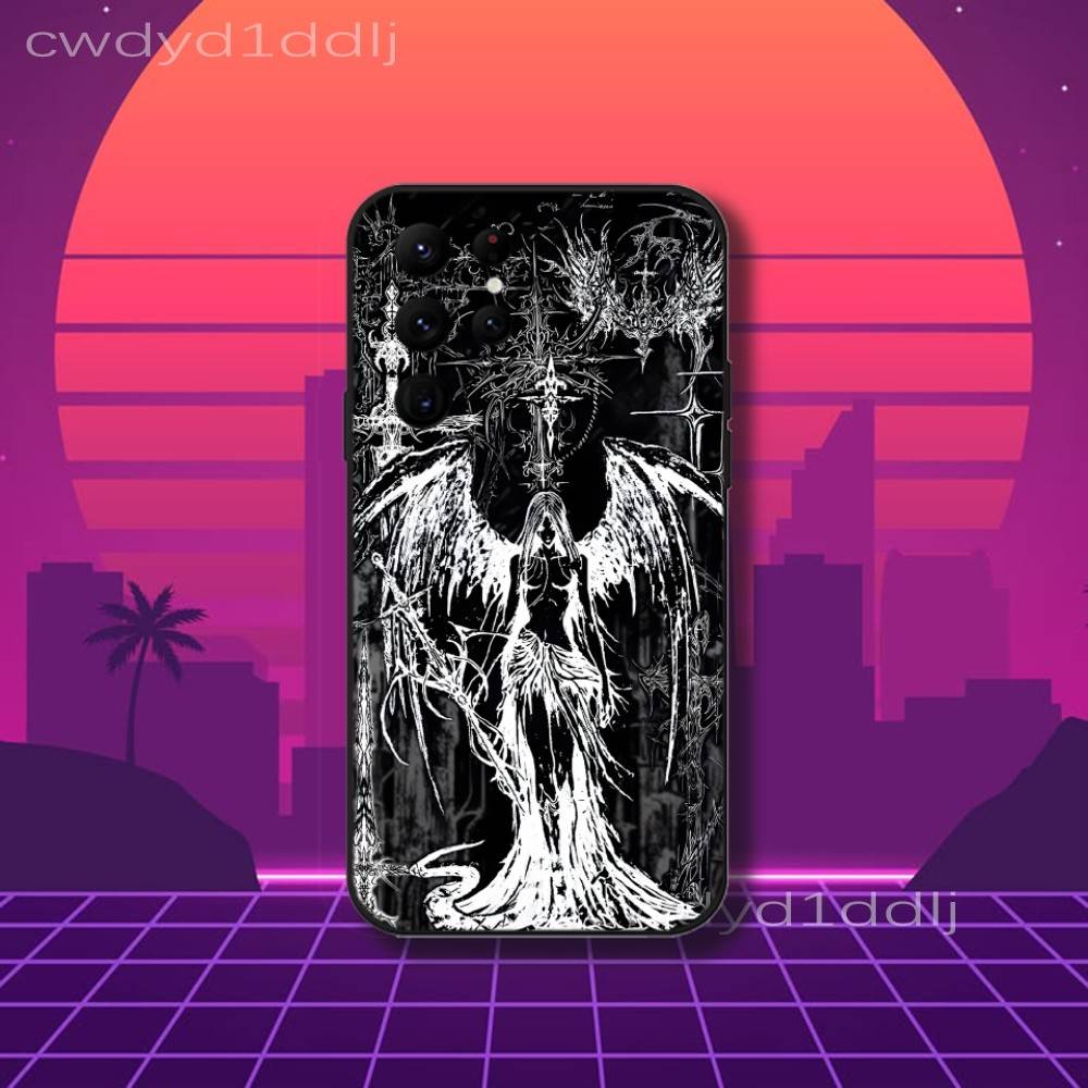 G-Gothic Cyber Sigil Cybersigilism Phone Case For Samsung S10,S21,FE,S21 ,S26,S25,S24,S23,Ultra,S9,S22,Plus Black Shockproof