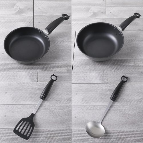 Kai Brand Nyammy Starter Cooking Utensil Set 10 Piece Set Living Alone New Life Frying Pan Pot Knife Cutting Board Colander Bowl Chopsticks Ladle Turn