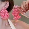 Elegant Statement Lace Organza Cloth Flower Earrings For Woman Korean  Jewelry Party Girl'S Lady Accessories