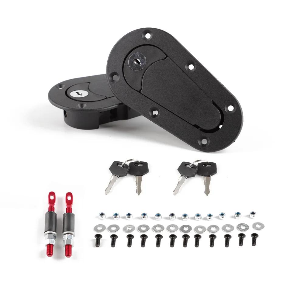 Car Hood Lock Kit Universal Racing Car Hood Pin Engine Bonnet Latch Lock Kit Refitting With Keys Hood Lock Mount Car Accessorie