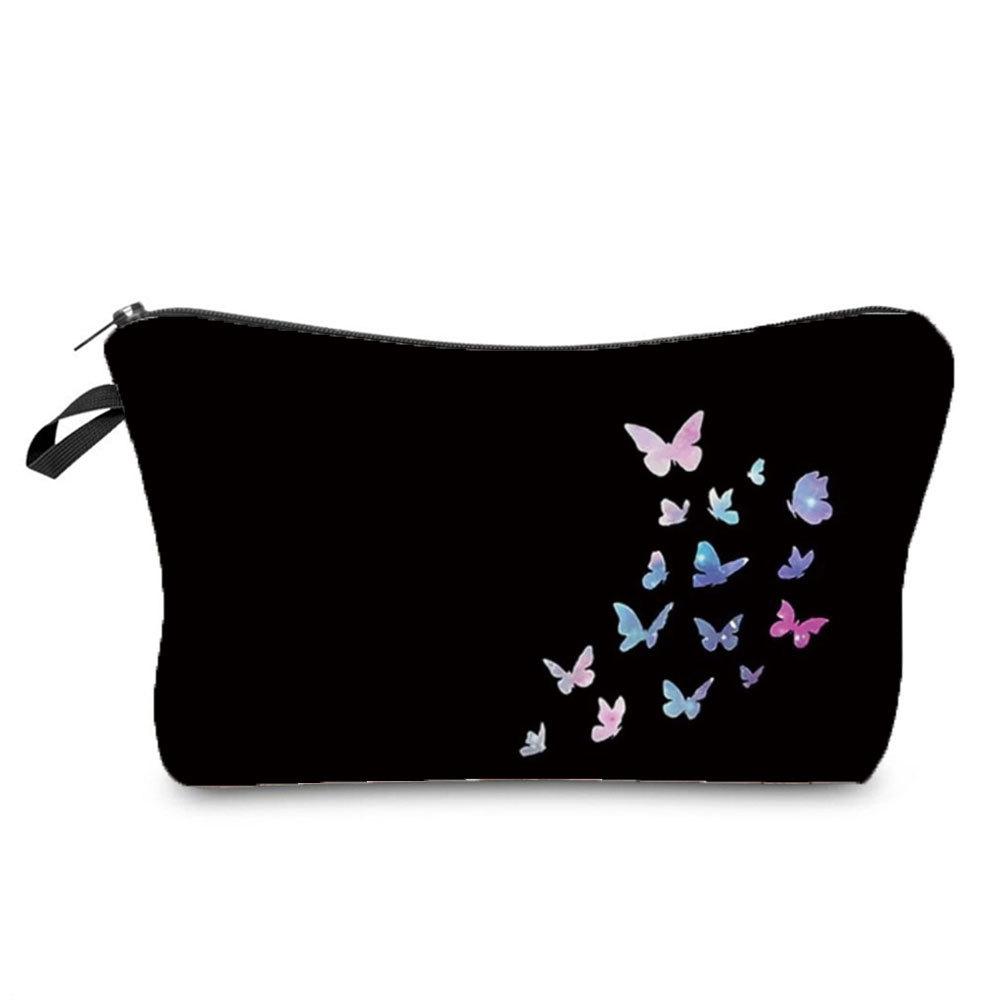 Damen Schmetterlingsprint Kosmetiktasche Toilettenartikel Organizer Reiseaufbewahrungskoffer 6417