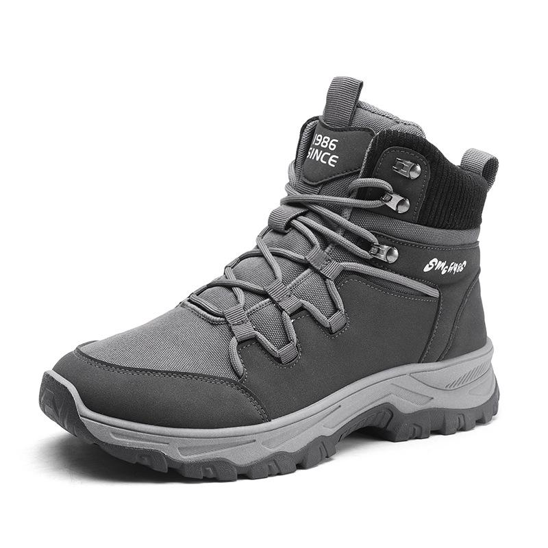 Men's Shoes Autumn and Winter New Mountaineering Martin Boots Non-slip and Wear-resistant Outdoor Camping Labor Insurance Shoes High-top Tooling
