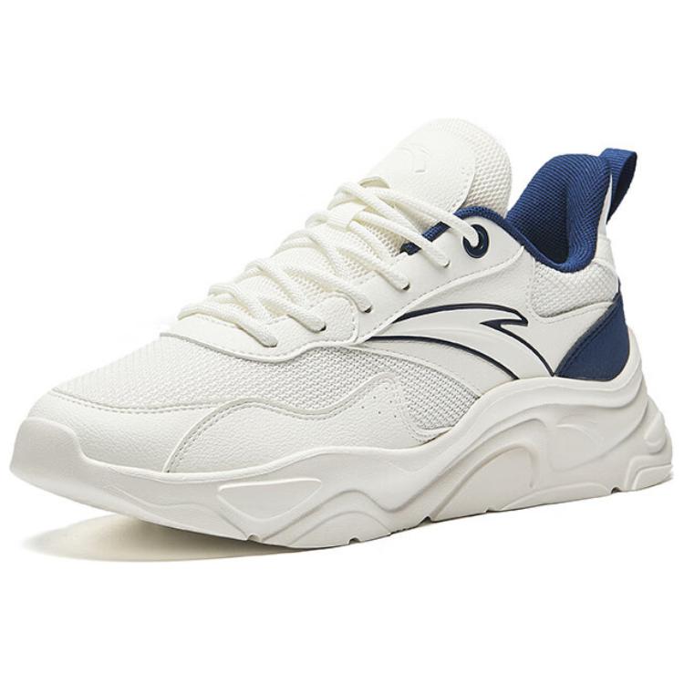 Anta Little Millennium Comfortable Breathable Shock Absorbing Wear Resistant Low Top Dad Shoes Men sneaker White Blue 912438813-1